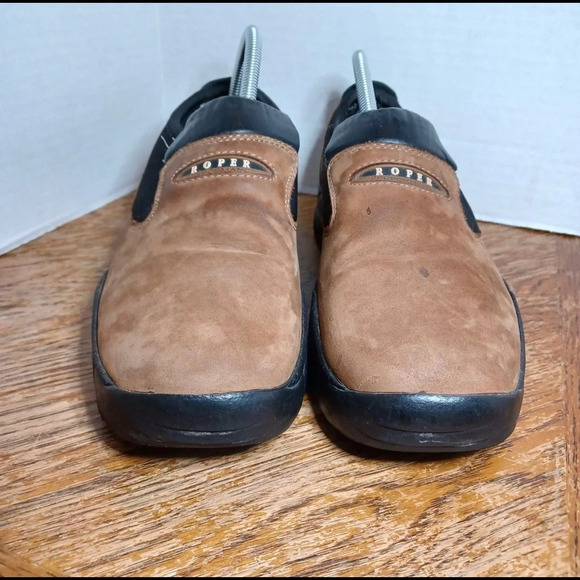 Roper Casual Shoes Men’s Size 10 Leather Performance Brown Slip On - Picture 5 of 12